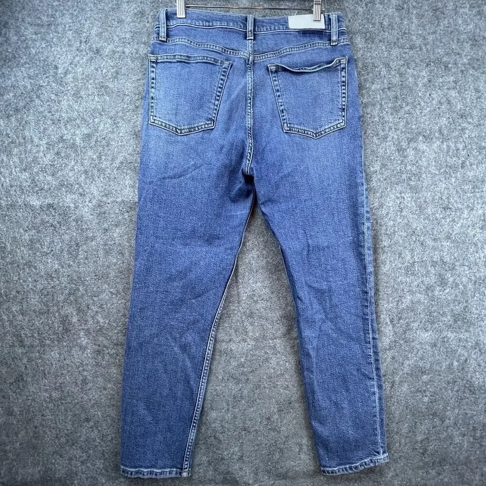Re/Done Jeans Womens 31 Blue 90s High‎ Rise Ankle Crop